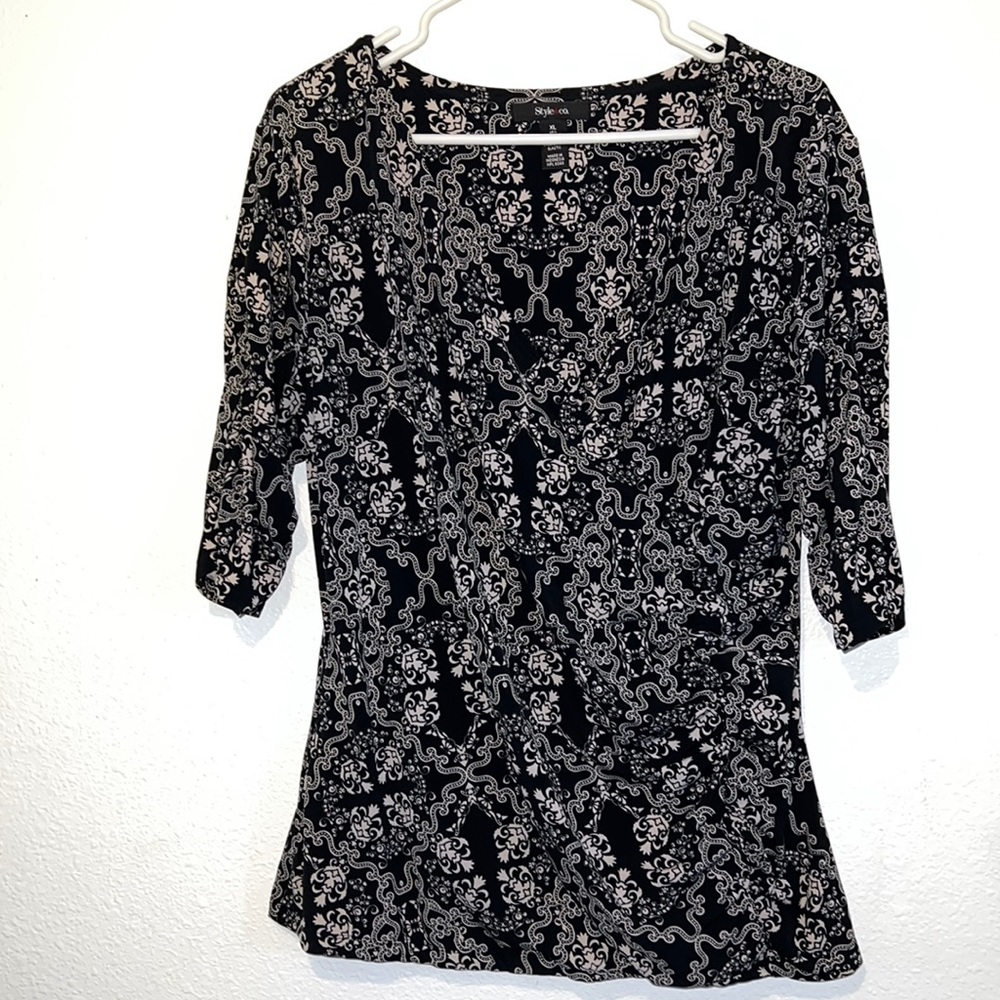 Women's cross over three quarter sleeve blouse